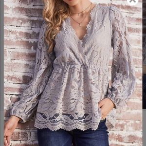 White & Denim Blue Peplum Tunic